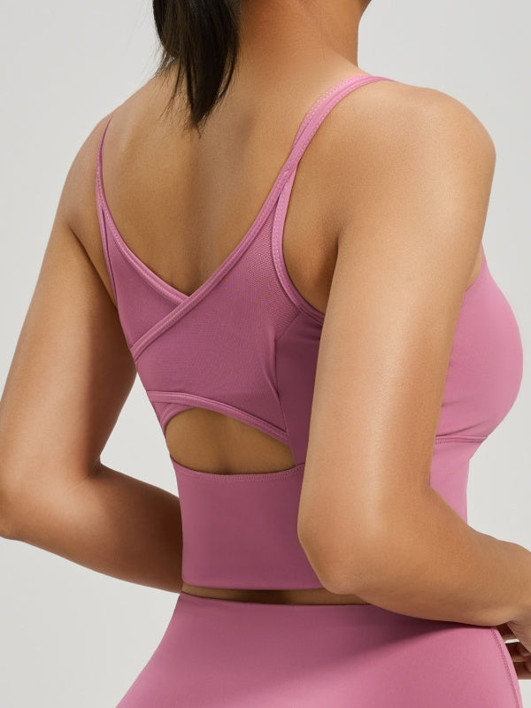 Flexvibe Push-Up Crisscross Back Sports Bra - Shockproof Elastic Removable Pads Gym Daily Wea