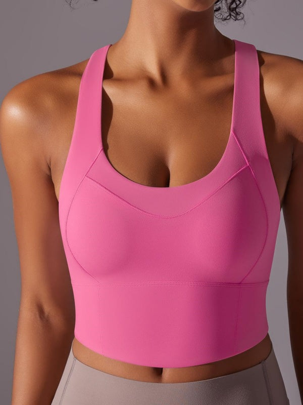 Flexvibe High Elastic Bare Feel Yoga Bra Seamless Crisscross Back Breathable