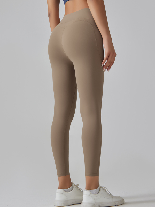 Flexvibe High Waisted Seamless Yoga Leggings - Barely There Side Pockets Butt Lifting Quick Dry