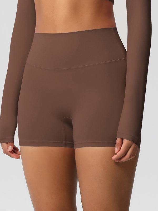 Flexvibe Fleece-Lined High-Waisted Yoga Shorts - Warm Tummy Control Gym Winter Wear