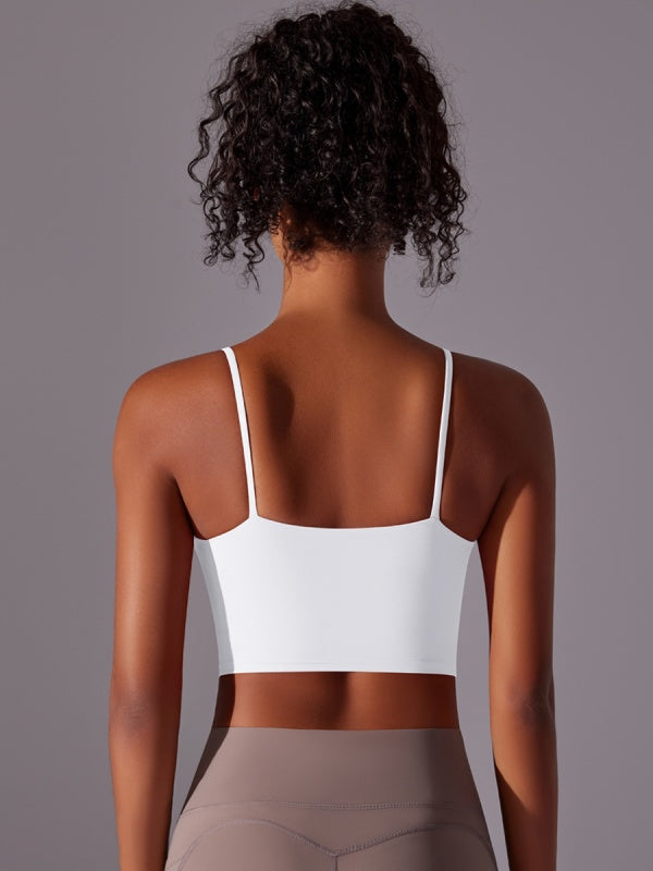 Flexvibe Double-Sided Nylon Sports Bra Semi-Fixed Cup High Elastic Tight Fit