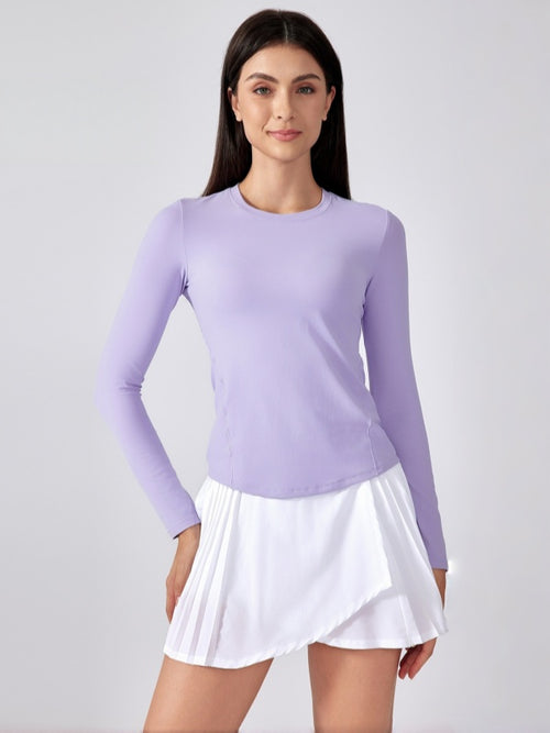 Flexvibe Buttery Soft Quick Dry Sports T-Shirt High Elastic Fitted Long Sleeve