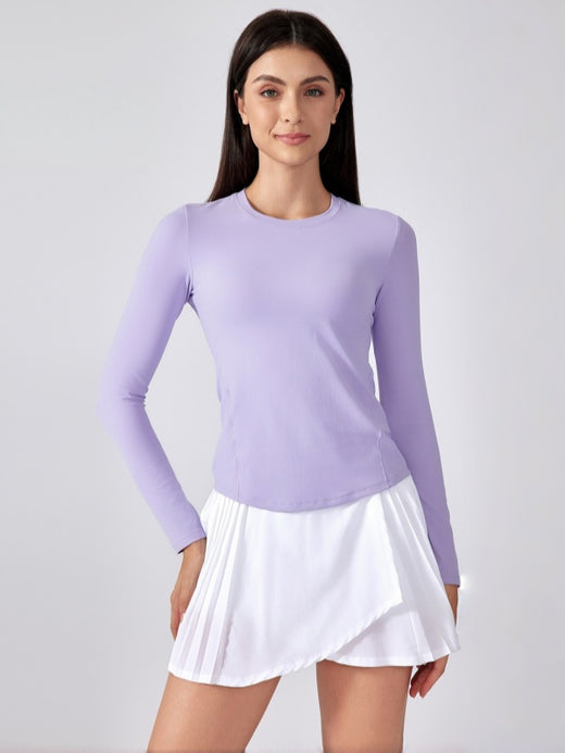 Flexvibe Buttery Soft Quick Dry Sports T-Shirt High Elastic Fitted Long Sleeve