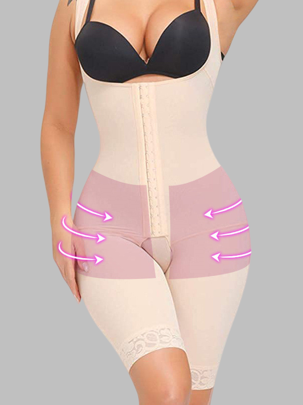 Flexvibe S-6XL Plus Size Compression Shapewear Abdomen Control Hip Lifting Side BoobTaming Bodysuit