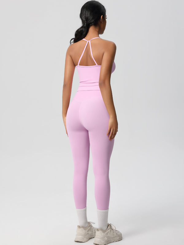 Flexvibe Stretchy High-Waisted Yoga Set - Double-Sided Brushed Versatile Athletic Wear