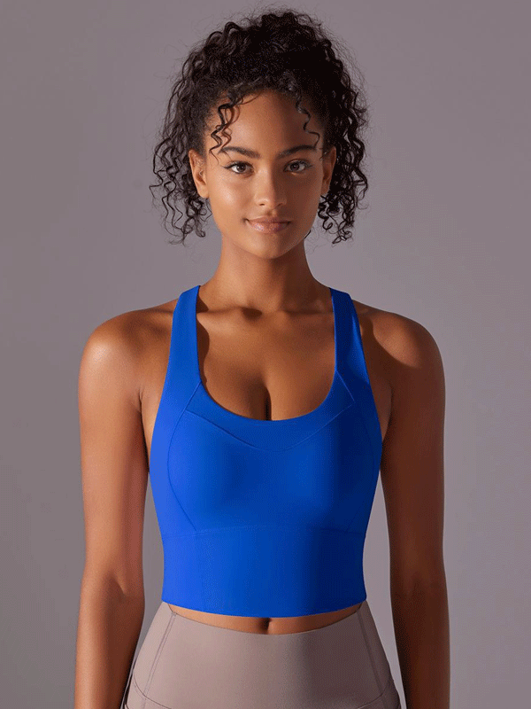 Flexvibe High Elastic Bare Feel Yoga Bra Seamless Crisscross Back Breathable