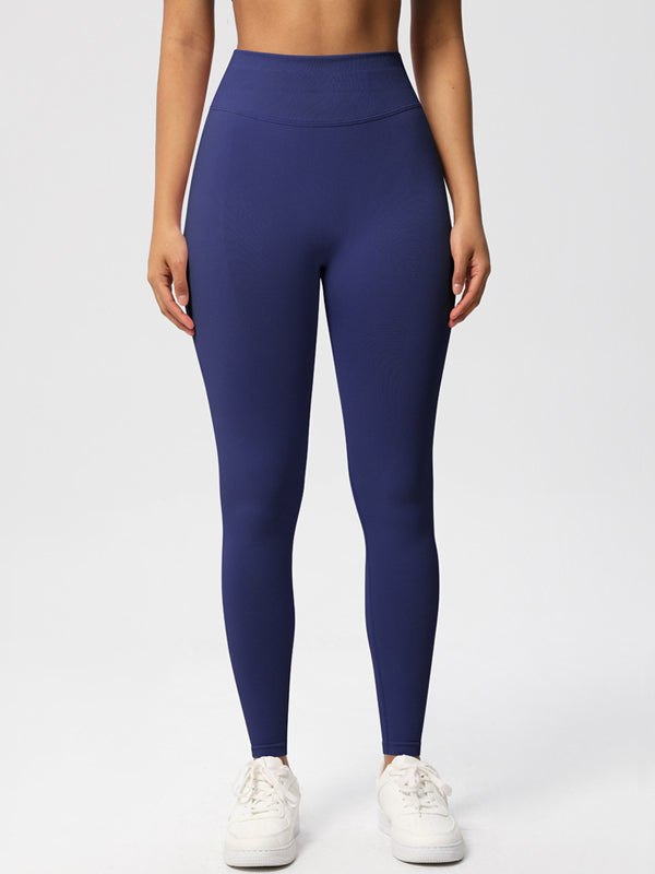 Flexvibe High Waisted Seamless Yoga Leggings - Solid Color Butt Lifting Tummy Control 4-Way Stretch