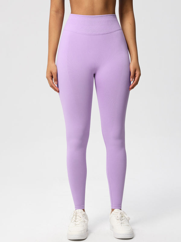 Flexvibe High Waisted Seamless Yoga Leggings - Solid Color Butt Lifting Tummy Control 4-Way Stretch