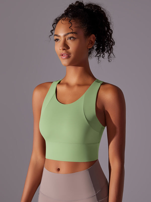 Flexvibe Integrated Sports Bra Fixed Cup High Support Shockproof Wide Strap