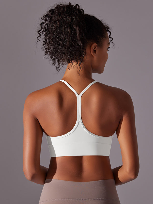 Flexvibe Double-Sided Brushed Yoga Bra Y-Back Fixed Cup Skin-Friendly