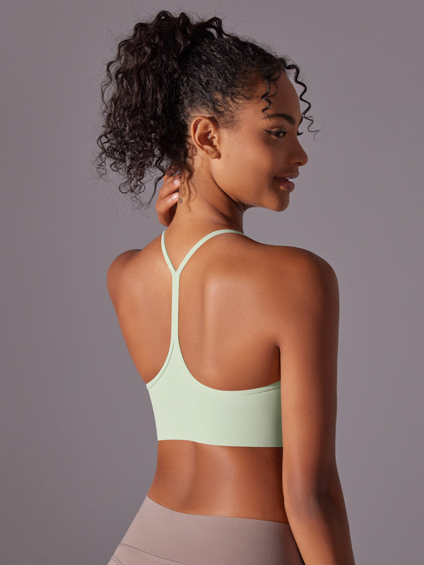 Flexvibe Double-Sided Brushed Yoga Bra Y-Back Fixed Cup Skin-Friendly