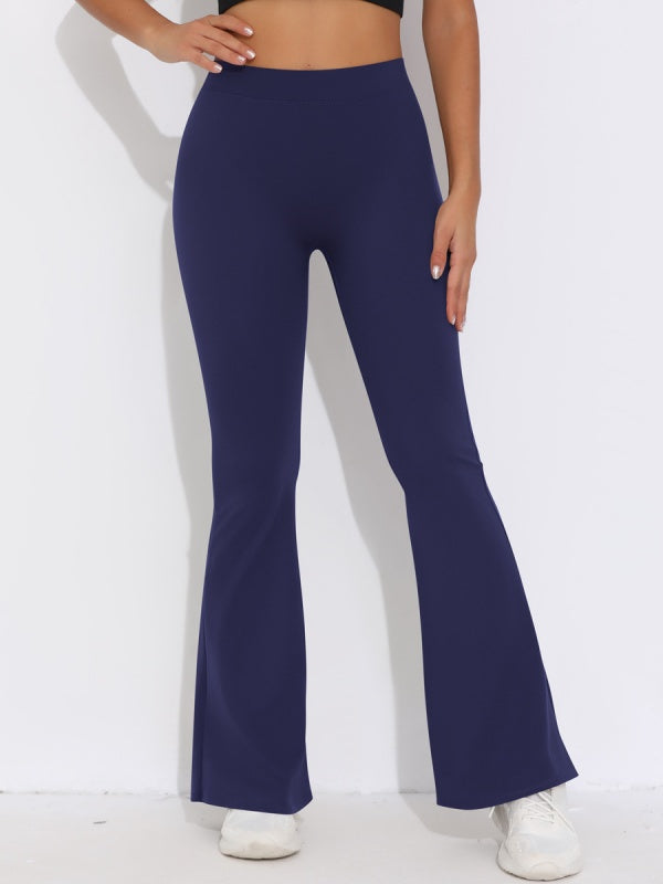 Flexvibe High Waisted V-Waist Butt Lifting Yoga Pants - Wide Leg Cropped 4-Way Stretch