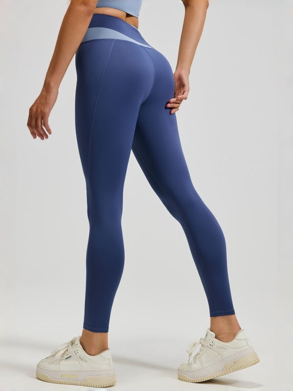 Flexvibe High Waisted Color Block Yoga Leggings - Barely There Butt Lifting Tummy Control