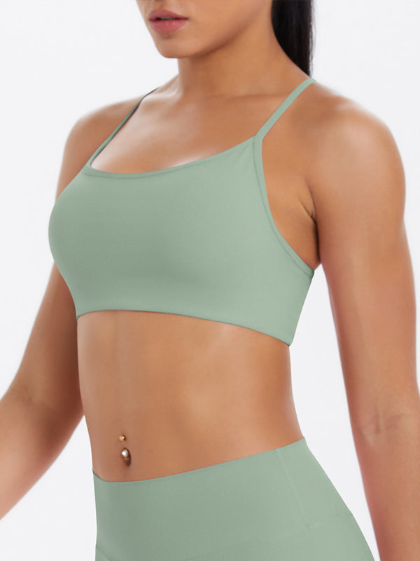 Flexvibe Crisscross Backless Yoga Bra Thin Strap High Elastic Sweat-Wicking