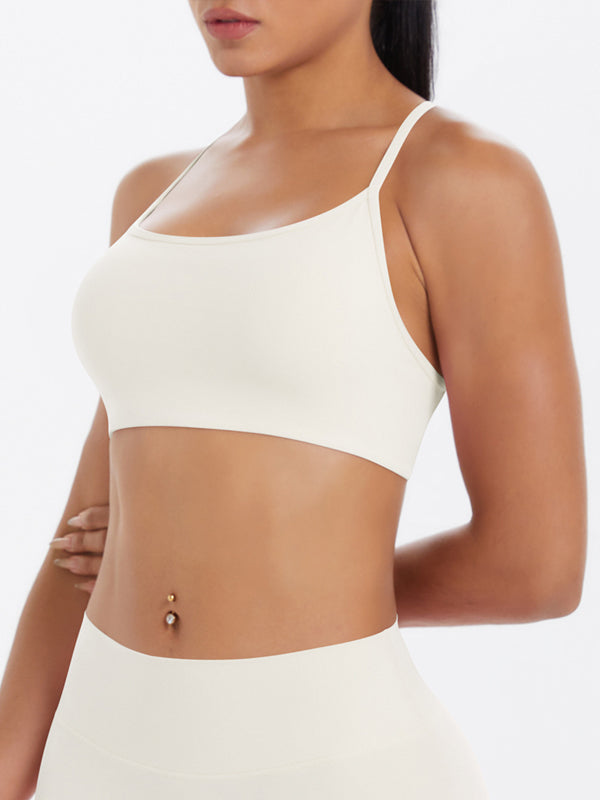 Flexvibe Crisscross Backless Yoga Bra Thin Strap High Elastic Sweat-Wicking