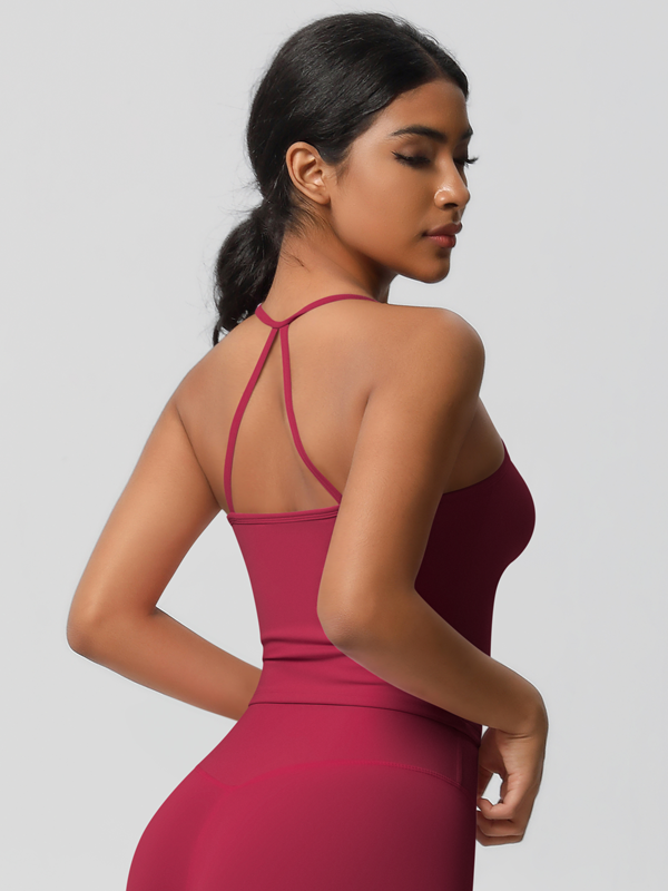 Flexvibe Double-Sided Brushed Longline Sports Bra - Moisture-Wicking Winter Yoga