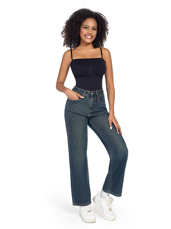 Flexvibe 3D Bust Support Removable Strap Bodysuit - High Stretch Tummy Control Shaping S-3XL