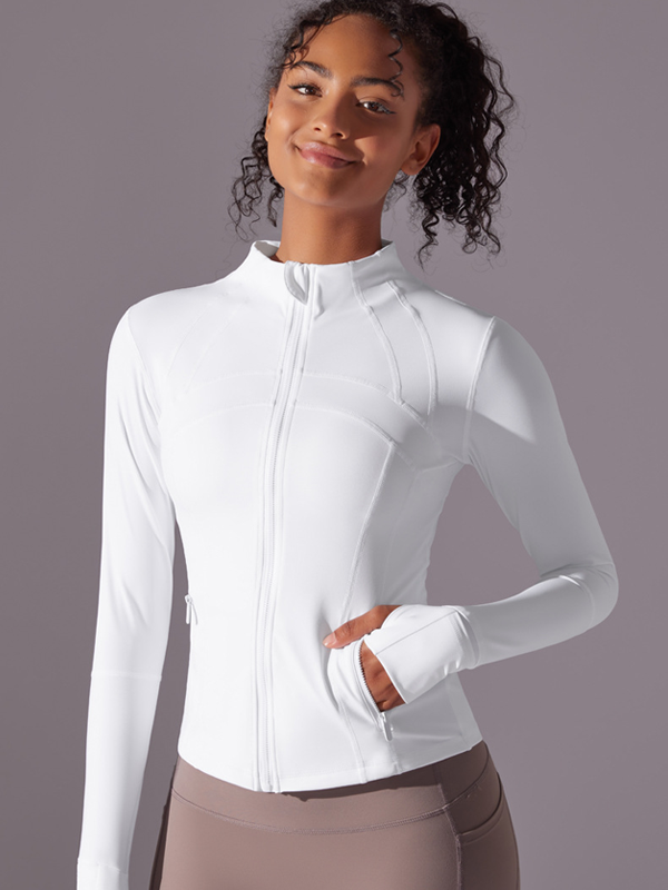 Flexvibe Stretchy Breathable Yoga Jacket - Stand-Up Collar Zipper Versatile Athletic Outerwear