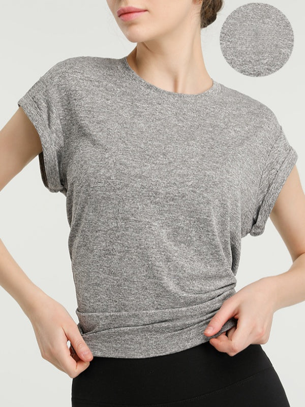 Flexvibe Quick Dry Sports Cover-Up Hollow Back Lightweight Elastic Yoga Tee