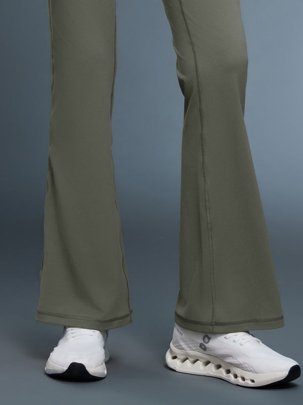 Flexvibe Flattering High Waisted Slightly Flared Yoga Pants - Butt Lifting Barely There for Gym