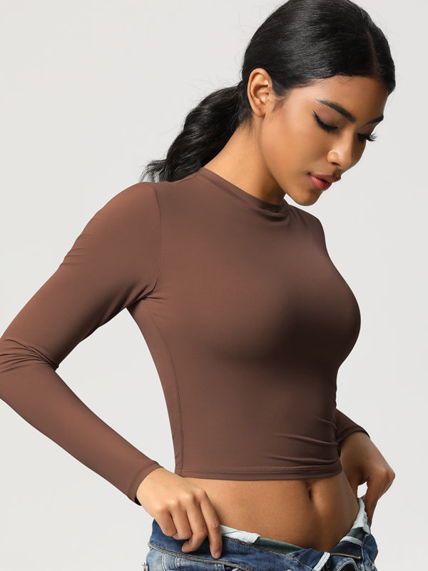 Flexvibe High Elastic Quick Dry Sports Top - Tight Fitting Skin-Friendly Long Sleeve Yoga Wear