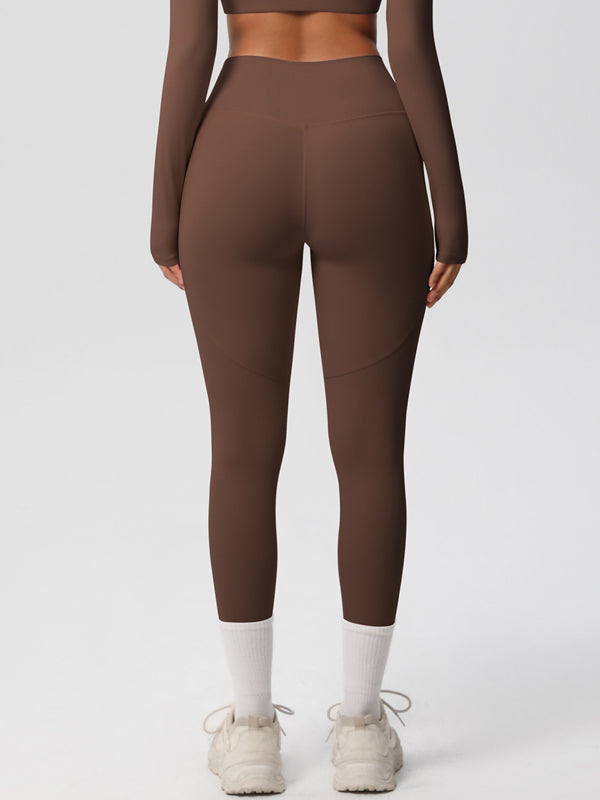 Flexvibe High Waisted Double-Sided Brushed Yoga Leggings - High Elastic Side Pockets Tummy Control
