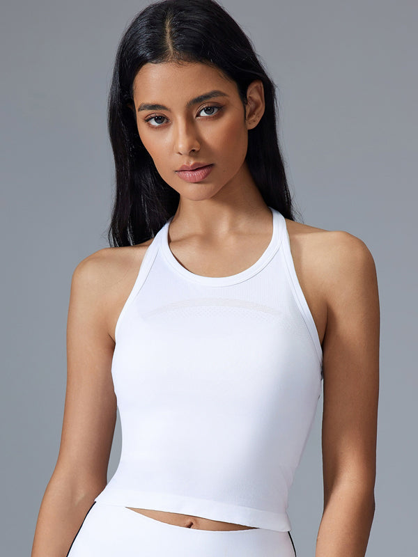 Flexvibe High Elasticity Seamless Racerback Tank Top - Breathable Moisture Wicking Sports Top