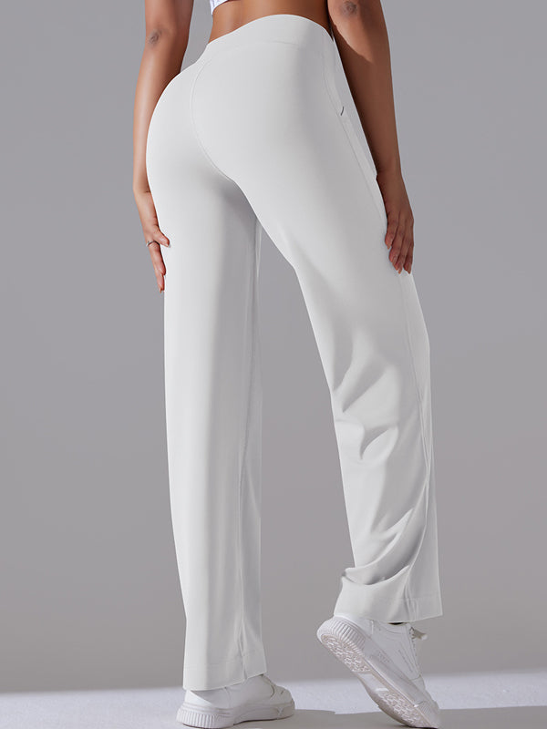 Flexvibe Wide-Leg High-Waisted Cropped Pants - Breathable Moisture-Wicking Casual Comfort Wear