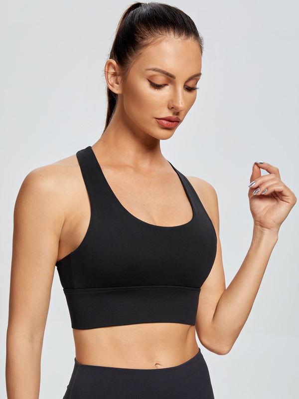 Flexvibe Tank Style Push Up Bra Crisscross Back Anti-Bounce for Gym Run