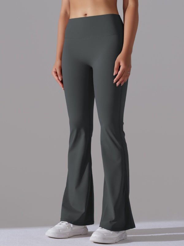 Flexvibe Versatile Solid Color Flare Yoga Pants - High Waisted Moisture Wicking Double-Brushed