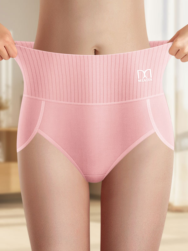 Flexvibe High-Waisted Women's Tummy Control Butt Lifting Underwear, Breathable Solid Color Shaping Briefs