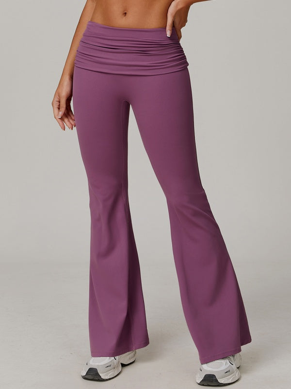 Flexvibe High Waisted Butt Lifting Wide Leg Yoga Pants - Naked Feel Quick Dry Tummy Control