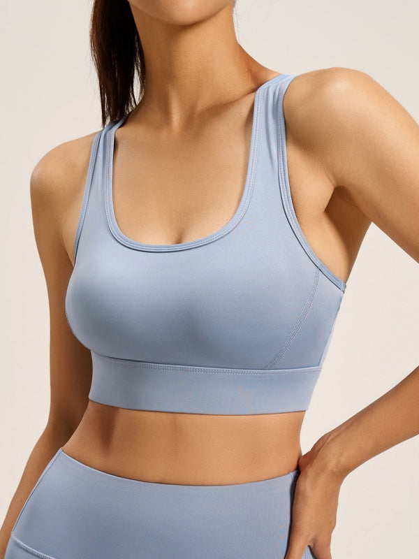 Flexvibe Non-Slip Halter Neck Back Support Bra - Wireless Comfortable Gym Yoga Top