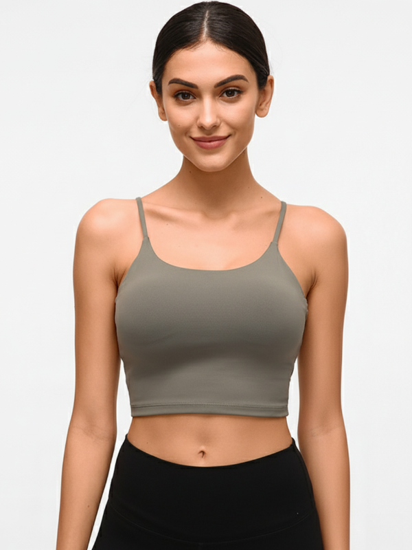 Flexvibe Backless Shockproof Sports Bra - Thin Straps Padded Cups High Elastic