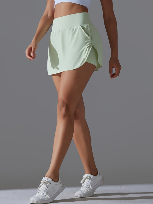 Flexvibe Two-in-One Slimming Layered Skort - High-Waisted Daily Workout Tennis