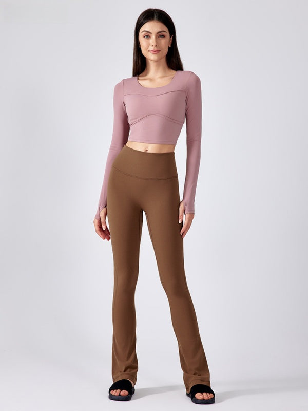 Flexvibe High Waisted Butt Lifting Flared Yoga Leggings - Barely There Fabric Tummy Control