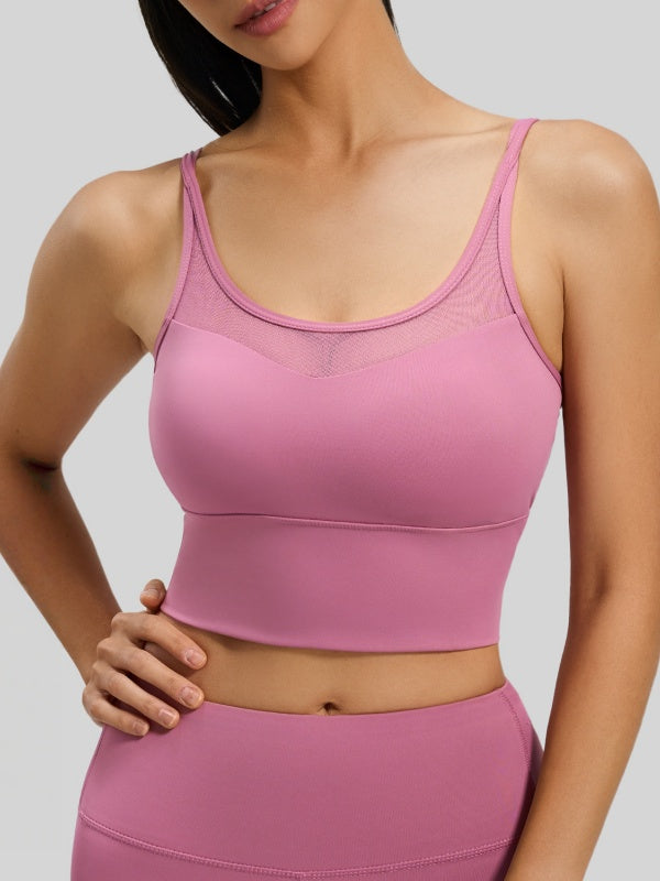 Flexvibe Push-Up Crisscross Back Sports Bra - Shockproof Elastic Removable Pads Gym Daily Wea
