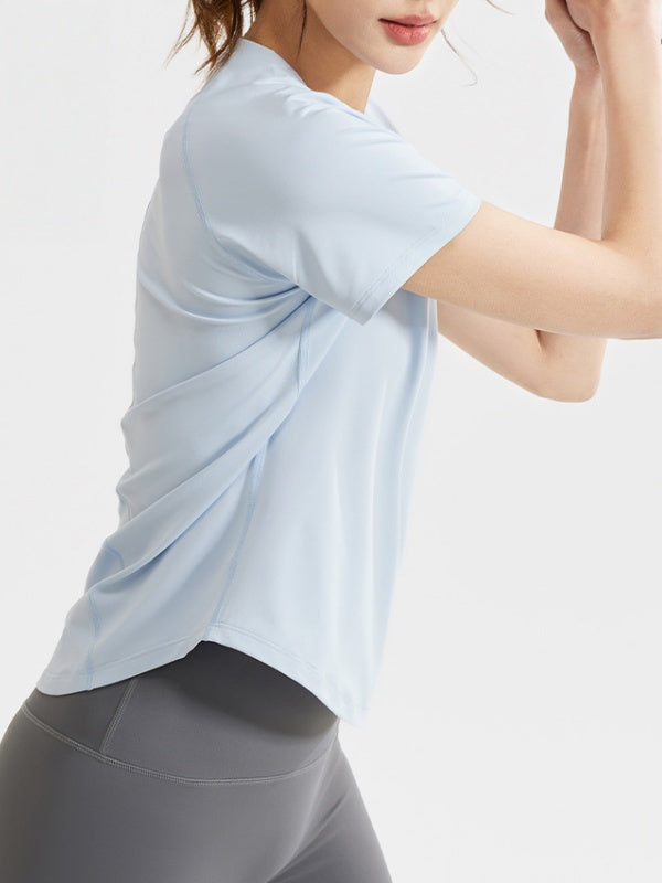 Flexvibe Loose Mesh Yoga Sports Tee Quick Dry Breathable Skin-Friendly