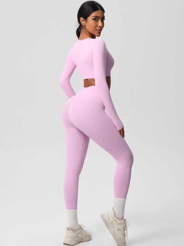Flexvibe High-Waisted Solid Yoga Set - Elastic Comfortable Breathable Women’s Activewear