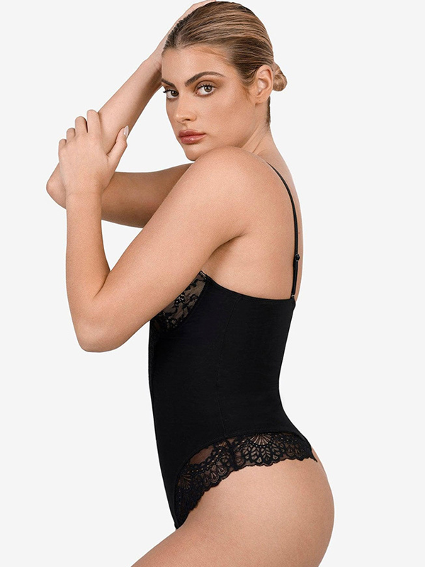 Flexvibe Lace Tummy Control Bodysuit - Breathable Butt Lift Elastic Shapewear for Women Daily/Party