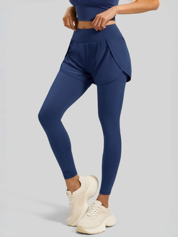 Flexvibe High-Waisted Fake Two-Piece Yoga Set - Buttery Soft Tummy Control with Pockets (Gym-Friendly)