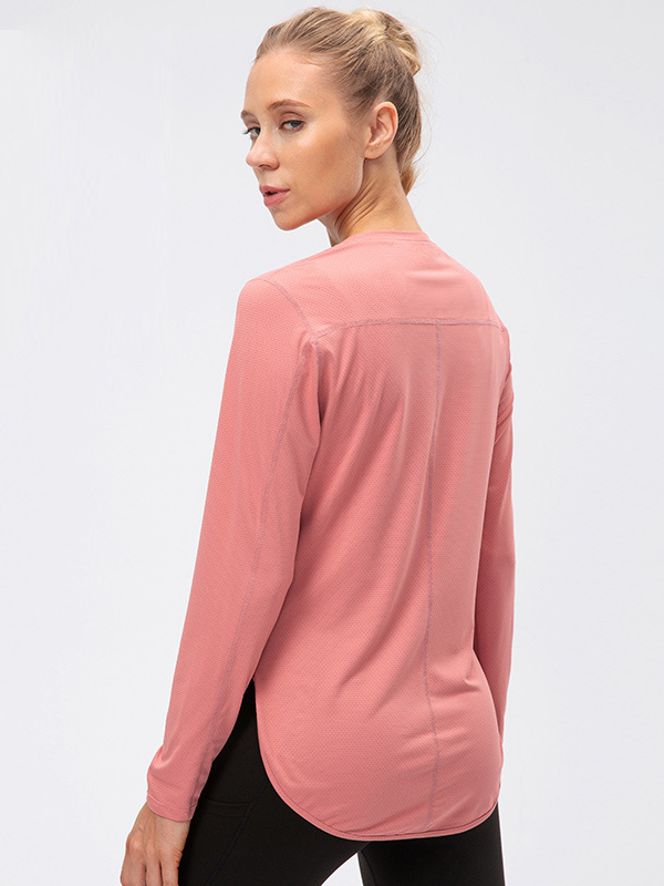 Flexvibe Loose Split Sleeve Yoga Top Thumb Hole UV Protection Quick Drying