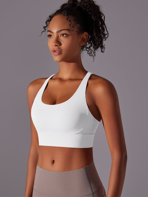 Flexvibe Double-Sided Brushed Sports Bra | Cross Back, Shockproof, Fixed Pad, S–XL, 10 Colors