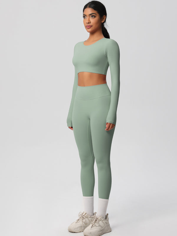 Flexvibe High-Waisted Solid Yoga Set - Elastic Comfortable Breathable Women’s Activewear