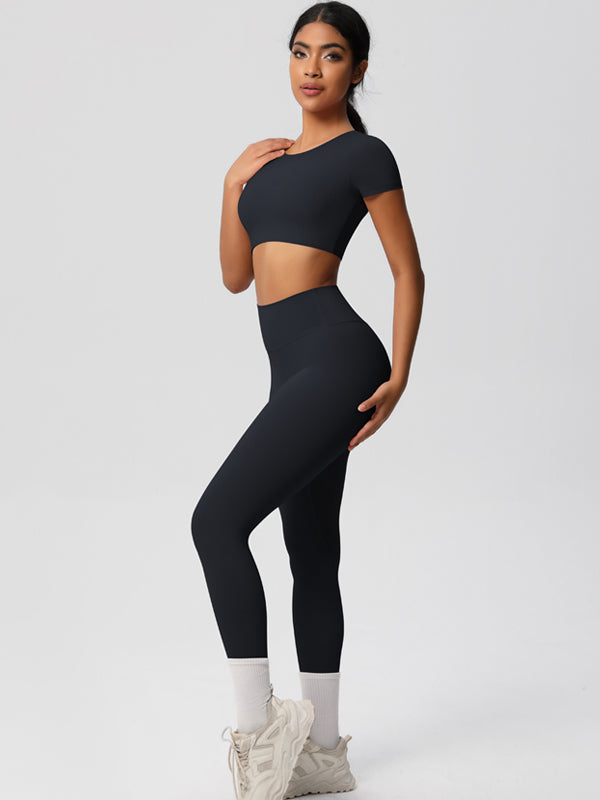 Flexvibe High-Waisted Stretchy Yoga Set - Double-Sided Brushed Versatile Athletic Wear