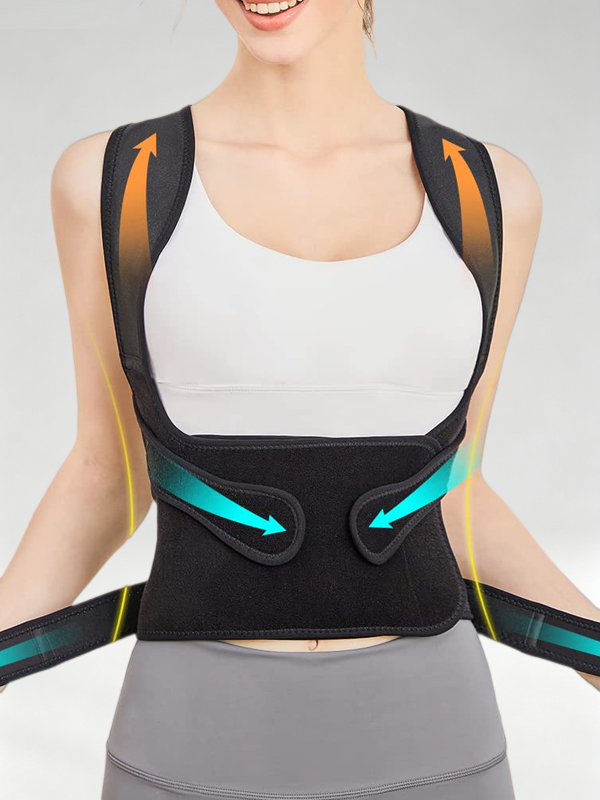 Flexvibe Adjustable Posture Corrector, Breathable Back Support for Spine & Shoulder Alignment