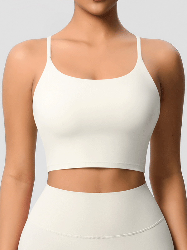 Flexvibe Double-Sided Fleece Thin-Strap Sports Bra - Abdominal Shaping Gym Yoga