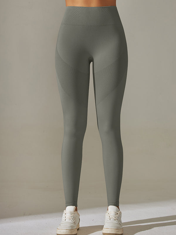Flexvibe High Waisted Seamless Yoga Leggings - Jacquard Slim Fit Tummy Control Partial Mesh