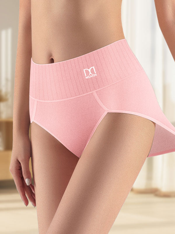 Flexvibe High-Waisted Women's Tummy Control Butt Lifting Underwear, Breathable Solid Color Shaping Briefs