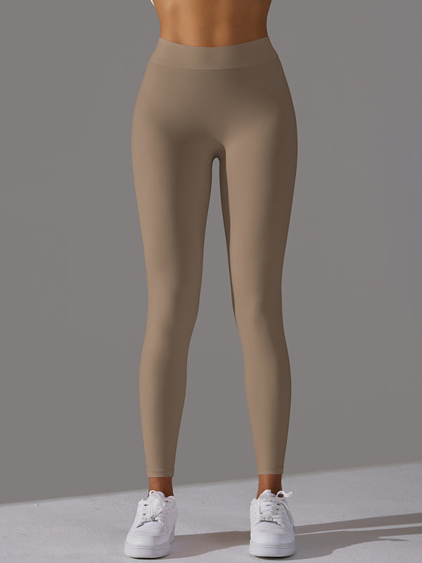 Flexvibe V-Waist Ruffled Yoga Capris - High Waisted Butt Lifting Tummy Control Solid Color